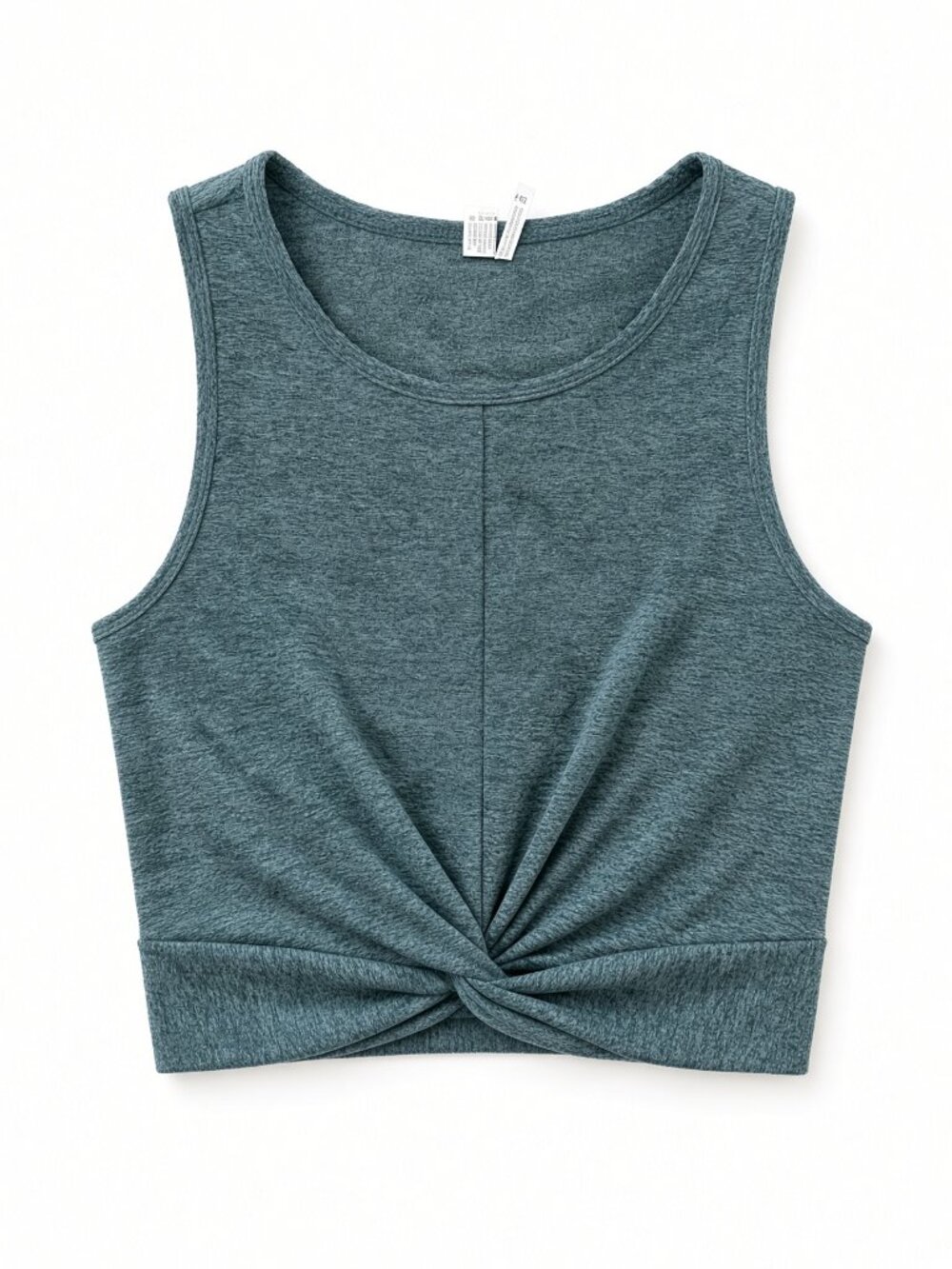 Yogalicious Lux Teal Twist Front Crop Tank S